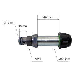 2554140H Hidraulički ventil 15x15-M20 dvostrukog djelovanja Haco